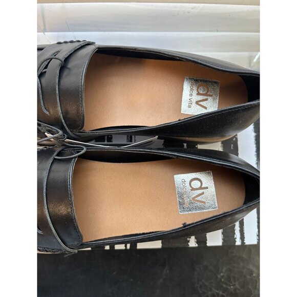 DV by Dolce Vita Loafers Black Faux Leather Rcrispo - Picture 3 of 7